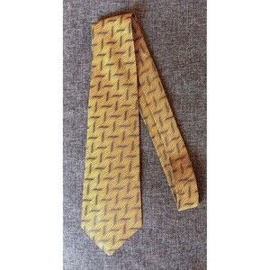 Tie 70s 80s 90s Y2K New Vintage Stock Mens A S T Yellow Black 4 Wide 58 Long